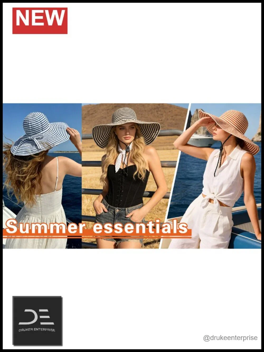 UPF 50+ Wide Brim Sun Hat Breathable Polyester Boonie Bucket Hat